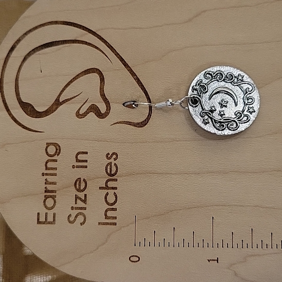 Vintage Sun and Moon Drop Earrings, S925 - Picture 2 of 6